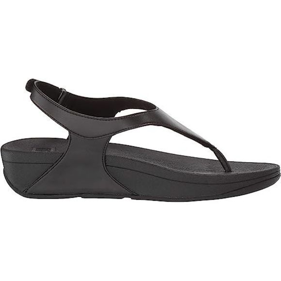 FitFlop Skylar Lainey Slingback Thong Wedge Sandals Black US Women's Size 6 - Picture 7 of 7